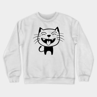 Graphic Cat Crewneck Sweatshirt